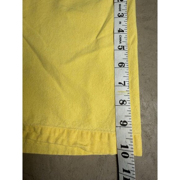 GANT XL Yellow Button Down Shirt 100% Cotton Solid Color Chambray Short Sleeve - Picture 5 of 8
